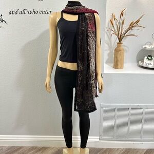 Kashkha Black Animal Print Lace Hijab 21” X 78” EUC